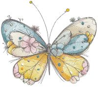Butterfly crayons embroidery design