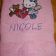Bath towel embroidered with Hello Kitty design