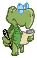 Wise turtle embroidery design