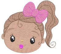 Little girl face embroidery design