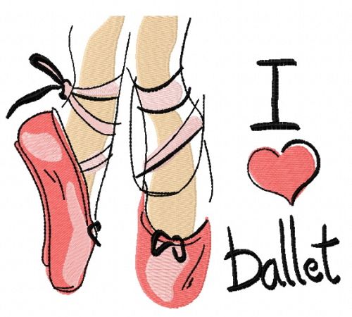 I love ballet machine embroidery design