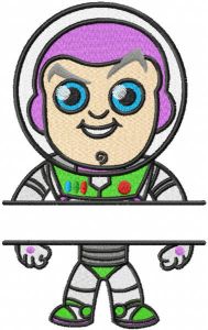 Buzz Chibi monogram embroidery design