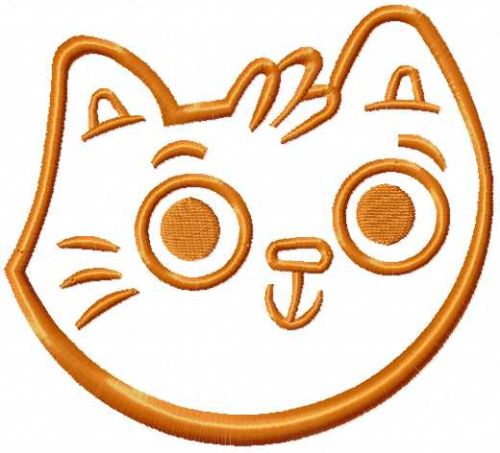 Funny cat face free embroidery design 5