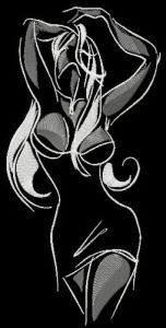 Attractive girl embroidery design