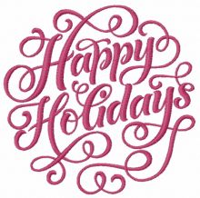 Happy holidays embroidery design