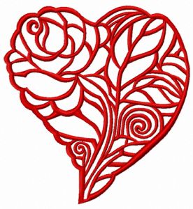 Heart of the rose embroidery design