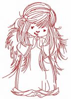 Praying angel 3 embroidery design