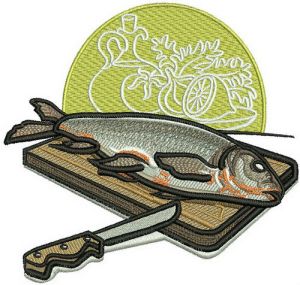 Fresh fish embroidery design