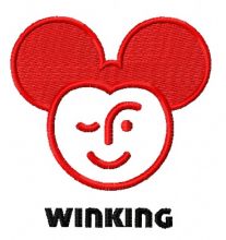 Winking Mickey embroidery design