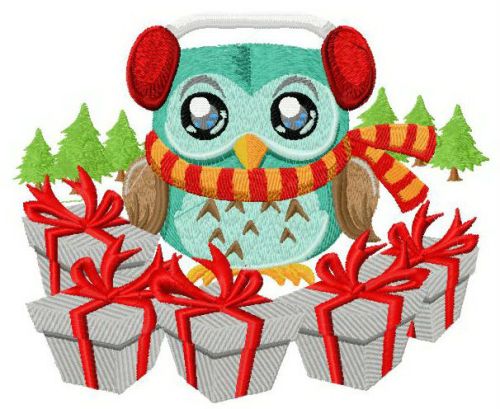 Presents for forest friends machine embroidery design