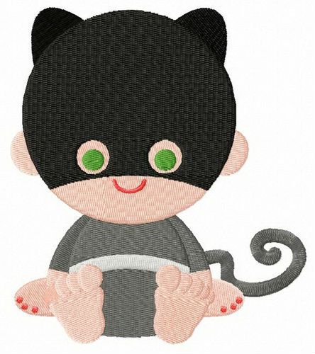 Toddler Catwoman machine embroidery design