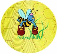 Bee with honey free embroidery design
