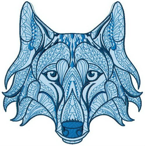 Mosaic wolf 2 machine embroidery design