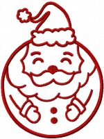 Santa christmas ball embroidery design