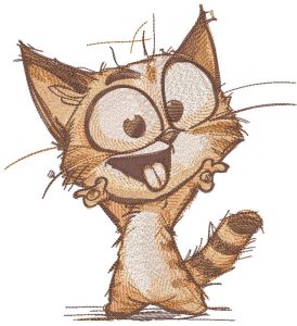 Cool and weird cat embroidery design