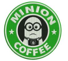 Minion coffee embroidery design