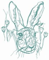 Long-eared animal embroidery design