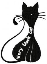 Very black cat 3 embroidery design