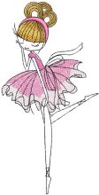 Young pretty ballet dancer embroidery design