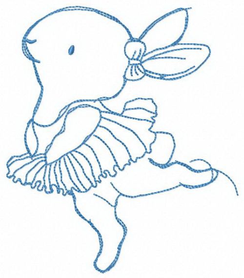 Bunny's ballet machine embroidery design