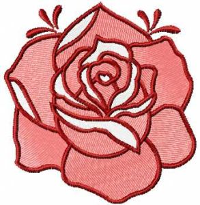 Red rose 12 embroidery design