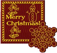Christmas patch free machine embroidery design