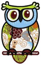 Summer owl embroidery design