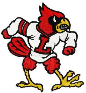 Louie the Cardinal embroidery design