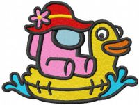 Summer among us embroidery design