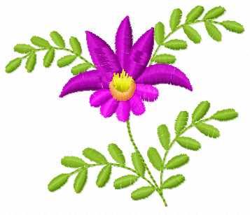 Small violet flower free embroidery design