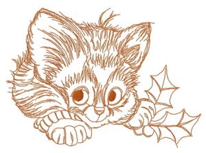Adorable kitten 4 embroidery design