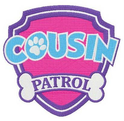 Cousin Patrol machine embroidery design