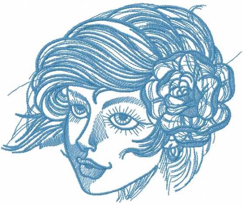 Blue wind in your hair embroidery design