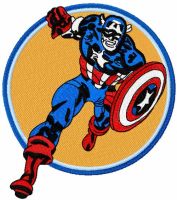 Captain America attack embroidery design
