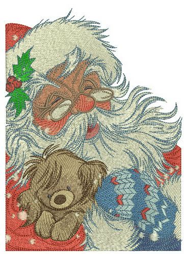 Kind Santa Claus machine embroidery design