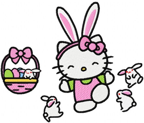 Hello Kitty Easter 2 machine embroidery design