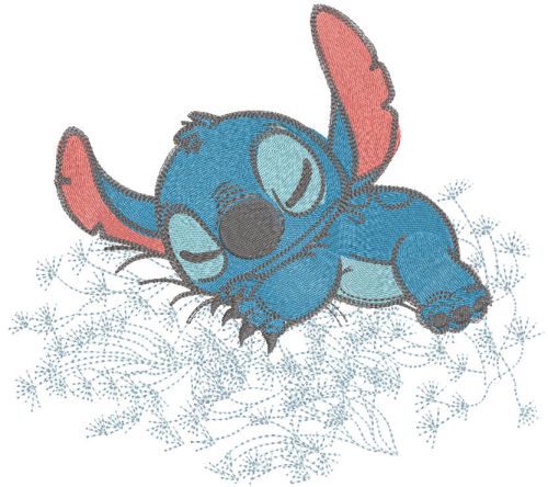 Sweet sleep Stitch embroidery design