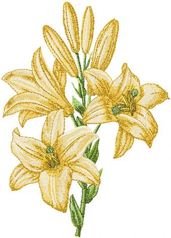 Easter Lilies  Embroidery flowers, Easter lily, Machine