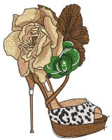 Runway shoes high heels decorated rose