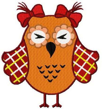 Scared owl machine embroidery design