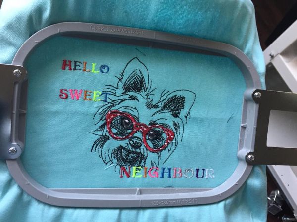 In hoop cute dog embroidery design