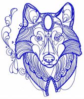 Clever dog 2 embroidery design