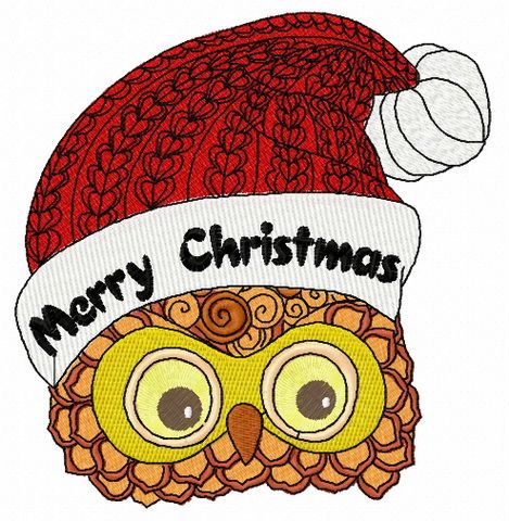 Christmas owl 4 machine embroidery design