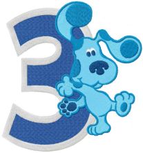 Blues Clues 3 years embroidery design