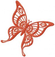 Kostenloses Stickdesign mit braunem Schmetterling