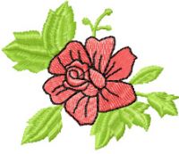 Small Rose free machine embroidery design