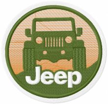 Jeep round badge embroidery design
