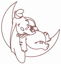Dumbo relaxing on the moon
