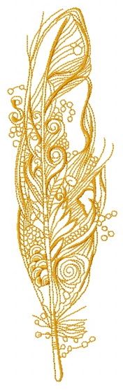 Amazing feather one color machine embroidery design