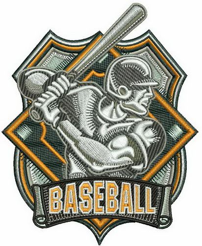 Baseball badge 2 machine embroidery design